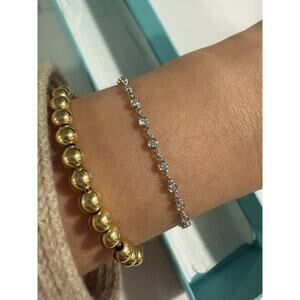 TIFFANY & CO. DIAMOND & PLATINUM Round Full Cut TENNIS BRACELET BOX Pristine